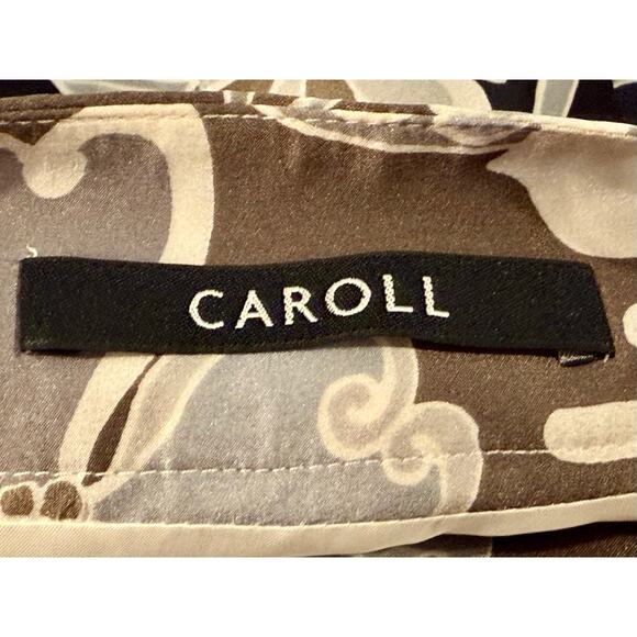 Silk Midi Skirt A-Line Size 6/8 Floral Gray Black Artsy - Picture 3 of 8